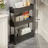 Prateleira de chão para banheiro para uso doméstico, estante de canto multifuncional para o lavabo, ferramenta mágica preenchedora de vãos sem furar