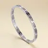 Pulseiras de Aço Titânio Transfronteiriças para Meninas, Pulseiras de Aço Inoxidável Que Não Desbotam, Design de Nicho com Padrão da Grande Muralha, Pulseiras Simples e Modernas