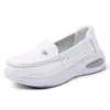 Suministrados directamente por el fabricante, zapatos blancos de enfermera para mujer con suelas suaves, amortiguación de aire, absorción de impactos, transpirables, zapatos de trabajo de cuero genuino específicos para hospital