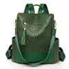 Mochila com Franjas Feminina 2025 Nova Moda Retro Antifurto Mochila Grande Capacidade Couro Macio Viagem Mochila para Meninas