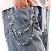 Cadenas para Pantalones Transfronterizas Europeas y Americanas, Modernas Cadenas para Pantalones Decorativas de Calavera de Doble Cara para Jeans, Cadenas para Pantalones Versátiles Personalizadas con Cabeza de Bala