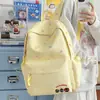Mochila de Viaje para Mujer Estilo Japonés Color Azul Claro Estampado de Moños Mochila para Salidas Estudiantiles Picnic