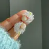 Pendientes de Luna Azul Planeta Aguja de Plata para Mujer Diseño Único Pendientes de Temperamento Dulce Nicho Exquisitos Versátiles