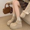 Botas Martin de Diseño Diario Inspirado Otoño e Invierno 2025 Nuevo Estilo Francés Suave Combinadas con Faldas, Botines de Suela Gruesa Que Hacen Que las Piernas Se Vean Más Largas