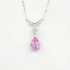 Collar bestseller transfronterizo de plata S925 con esmeralda de cultivo para mujer, lujo ligero con un toque de alta gama, diseño de gota de agua, empaque de caja de regalo para regalar