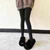 Artefacto para Piernas Ligeras para Mujer Forro Polar Otoño e Invierno Negro Natural Penetrante de Piel Presión Piernas Delgadas Levantamiento de Glúteos Calientes Hada de las Flores Calcetines de Seda Negra Luz de Agua