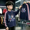 Camiseta de manga larga de algodón puro con tres rayas para niño, modelo nuevo 2026, para primavera y otoño, top base elegante de corte holgado para niños, estilo ins