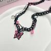 Collar de cadena negra con mariposa estilo Spice Girl, estilo dulce y genial, para mujer, nuevo collar de novia de alta gama de nicho, cadena de suéter