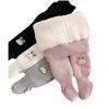 Leggings Gruesos Forrados de Felpa para Bebé Niña Otoño e Invierno para Niños Pequeños Leggings Extra Gruesos del Noreste Conejito Bizco