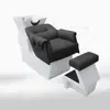Cama de Lavado Especial Barbería Elegante Cama de Peluquería Semi-Reclinable Lavado Lavabo de Cerámica Silla de Barbería Salón Cama de Lavado de Cabello