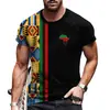 Camisetas Personalizadas da Moda para Jovens Masculinas Gola Redonda Manga Curta Comércio Transfronteiriço Camiseta Estampada 3D Fornecedor Fabricante Lote