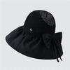Nuevo Sombrero de Pescador con Visera Protector Solar para Mujer Verano Top Vacío Ala Grande Plegable Cola de Caballo Moda Combinable Sombrero de Sol para Playa