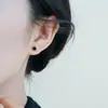 Pendientes Pequeños Cuadrados Negros Estilo Coreano para Mujer, Mini Pendientes Casuales Chic Estilo Ins, Pendientes Versátiles de Alta Gama de Moda
