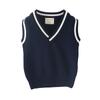Otoño e Invierno Terciopelo Niños Bebé Uniforme Escolar Suéter de Algodón Puro Chaleco Niños Mediano y Grande Niñas Chaleco de Punto Venta al por Mayor