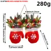 Luvas Luminosas de Natal Transfronteiriças Guirlanda de Bolas de Natal Pendente de Parede Pinha Artificial de Natal Arranjo Circular de Videira com Frutas Vermelhas Pingente