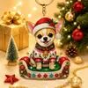 Llavero de Pintura de Diamantes DIY Navideño, Colgante de Animales Lindos con Arte de Diamantes, Decoración Hecha a Mano con Pedrería, Regalo Navideño Transfronterizo