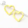 Pintura de Color Caramelo Corazón de Melocotón Pintado a Mano Hebilla de Primavera Anillo Abierto de Corazón Llavero Goteo de Aceite Accesorios DIY Conexión de Aleación
