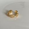 Diseño Nicho Anillo Abierto Nariz de Cerdo Diamante Completo Zircón Dorado Exquisito Simple Estilo Frío Anillo de Lujo Ligero Anillo