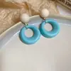 Brincos de Pingente Gota d'Água de Resina com Agulha Prata Vermelha Ankora Estilo Casual Simples Versátil Brincos Modernos Elegantes