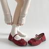 Moda Plata Retro Punta Cuadrada Ballet Zapatos Bajos Planos para Mujer Verano 2025 Nueva Llegada Vestido Zapatos Mary Jane