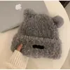 Gorro de Lana Tejido Cálido para Otoño e Invierno para Mujer, Gorro con Protección para los Oídos para Mamá Ciclista, Gorro Integrado con Bufanda, A Prueba de Frío