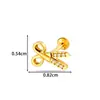 Nuevo Modelo de Henson Acero Inoxidable Puro Incrustado de Circonita Versión Extendida Rosca Interna Tornillo Perno para Cartílago de la Oreja Perno para Labio Joyería para Piercing
