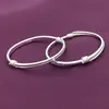 Pulsera de plata de ley para bebé vida larga rica inteligente estilo étnico patrón cola rizada Niños Pulsera para bebé