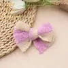 Grampo de Cabelo de Lã com Laço Novo Transfronteiriço para Crianças Headwear Colorido Combinado Tricotado Clipe para Rabo de Cavalo de Meninas Clipe de Bebê Acessórios de Cabelo