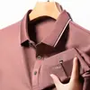 Camisa Polo para Hombre para Papá, Nuevo Estilo Verano 2026, Cuello Camisero, Bolsillo Real, Estampada, Casual, Transpirable, Camiseta de Manga Corta para Hombre