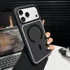 Adequado para Apple 18 Pro Max, capa de celular magnética com textura de fibra de carbono, capa protetora anti-queda com blocos de cor para iPhone 17