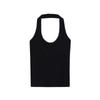 Comércio Exterior Moda Feminina Atacado 2025 Outono Estilo Europeu e Americano Nova Moda Elástico Slim Decote Halter Top Colete Externo