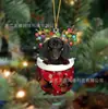 Colgante de Navidad Personalizado Cachorro Acrílico Plano Colgante de Perro Joyería Suministros para Fiesta de Año Nuevo Colgante Decorativo