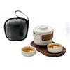 Conjunto de chá de viagem de cerâmica portátil portátil Copo Expresso bule para acampamento ao ar livre um bule duas xícaras personalização