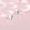 Pendientes de mariposa frescos INS estudiante mini temperamento dulce simple personalidad pendientes de mariposa de plata cepillada al por mayor