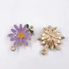 Accesorios de joyería de margarita coreana transfronterizos colgante diy aleación multicolor gota de aceite collar pendientes accesorios colgante accesorios
