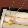 Collar de Zirconia y Perla Chapado en Oro Real de 18K, Cadena para Clavícula de Lujo Ligero y de Gama Alta, Conjunto de Joyería Sencillo y Moderno para el Día a Día