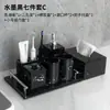 Juego de Lavabo para Baño Taza para Enjuague Bucal Familiar Taza para Cepillo de Dientes Patrón de Mármol para Pareja Suministros de Baño Simples de Lujo Ligero