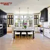 Casa Inteira Fábrica Personalizada Armários Americanos de Madeira Maciça Comércio Exterior Armários de Cozinha Europeus Pintura Francesa Clara Preta Armários Integrados