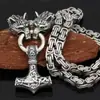 Conjunto de Collar y Pulsera de Cabeza de Lobo Vikingo Retro Más Vendido para Hombres, Modernos Accesorios de Fiesta Estilo Noruego, Venta al por Mayor Dropshipping