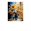 Pintura al Óleo Digital al por Mayor Pintura al Óleo DIY Colorear Florales Alféizar de Ventana Flor Pintura al Óleo Relleno Pintura Decorativa Simple