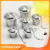Filtro de Hojas de Té de Acero Inoxidable 304 con Cadena, Cesta Coladora de Especias, Separador de Residuos para Marinar Carne y Guisos, Gadget para Preparar Té para Personas Perezosas