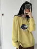 Suéter de punto tipo pulled over con bordado de cordero estilo caricatura juvenil coreano tridimensional para mujer, holgado y suave, top casual para otoño e invierno