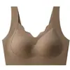 Sujetador de Espalda Ondulada Sin Costuras Sensación de Piel Nua para Mujer, Inalámbrico, Push Up, Anticaída, Transpirable, Amigable con la Piel, Talla Grande Sin Costuras
