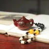 Palo de rosa Pixiu con forma de calabaza Talla de madera de maíz Tortuga de dinero Adorno de mano Artesanía de madera Decoración colgante