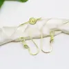 Accesorios para pendientes DIY, chapado en cobre puro, color dorado, gancho para la oreja, pendientes largos coreanos, fabricantes de accesorios DIY al por mayor
