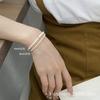 Pulsera elástica Chen Mo de estilo suave, sencilla, retro, con cuentas doradas y perlas, ideal para todo tipo de ocasiones, con diseño exclusivo para mujer.