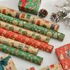 Amazon Navidad Papel Kraft Retro Papel de Regalo Papá Noel Árbol de Navidad Papel de Dibujos Animados
