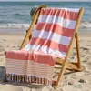 Toalha de Praia de Algodão Transfronteiriça Europeia e Americana Toalha de Banho de Algodão com Borla Turca Absorvente Proteção Solar para Natação Toalha de Praia Comércio Exterior
