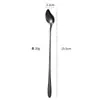 Cuchara para Helado de Mango Transfronteriza Acero Inoxidable 304 Mango Largo Cuchara para Hielo Cuchara Mezcladora Cuchara para Café Alta Estética Cuchara para Cócteles Cuchara para Miel