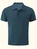 Nueva Camiseta de Verano Paul Manga Corta Manga Corta Malla de Alta Gama Seda Helada Camiseta de Manga Corta Camisa para Hombre Cuello de Camisa Verano Color Sólido